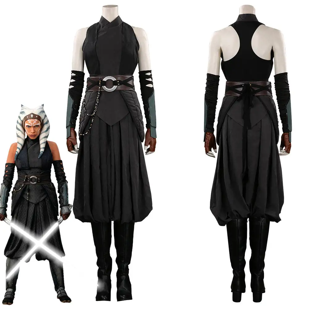 NewCosplay The Mandalorian Ahsoka Tano Black Outfits Halloween Carnival Suit Cosplay Costume