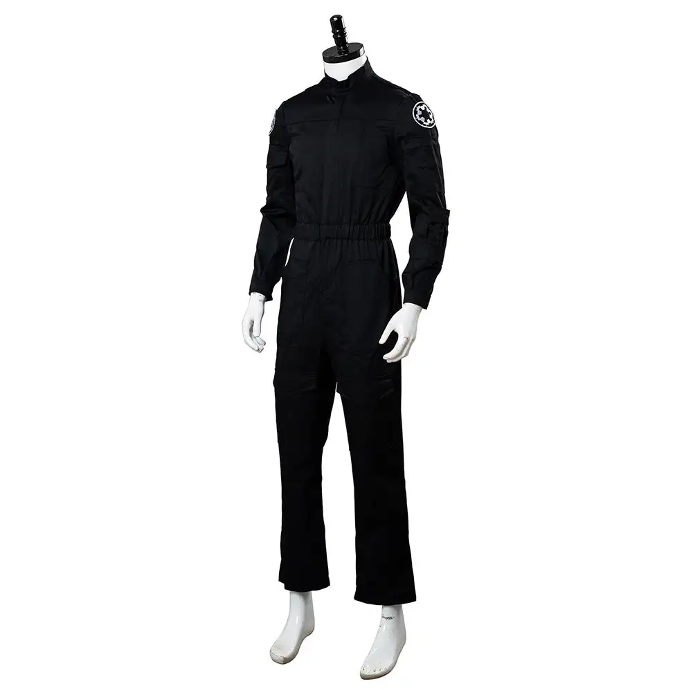 NewCosplay Star Wars Imperial Tie Fighter Pilot Black Flightsuit Uniform Jumpsuit Cosplay Costume - Image 3