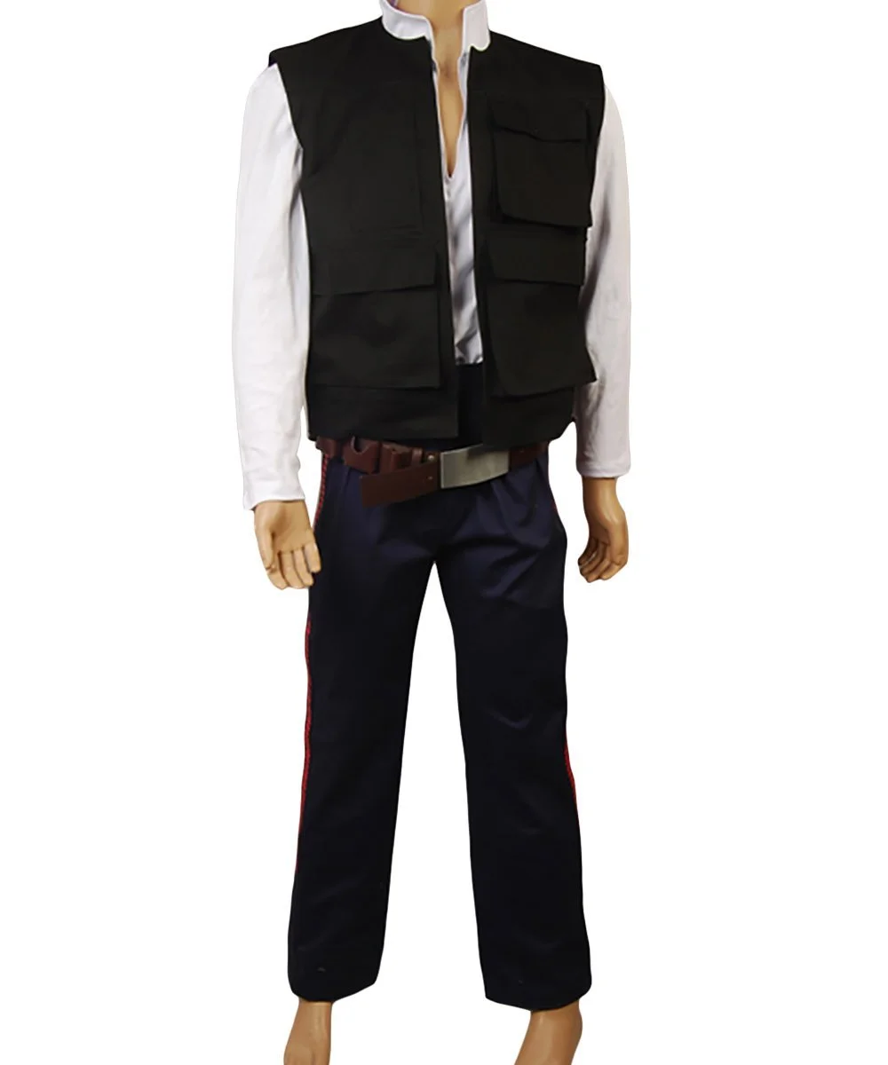 NewCosplay Star Wars ANH A New Hope Han Solo Vest Shirt Pants Cosplay Costume