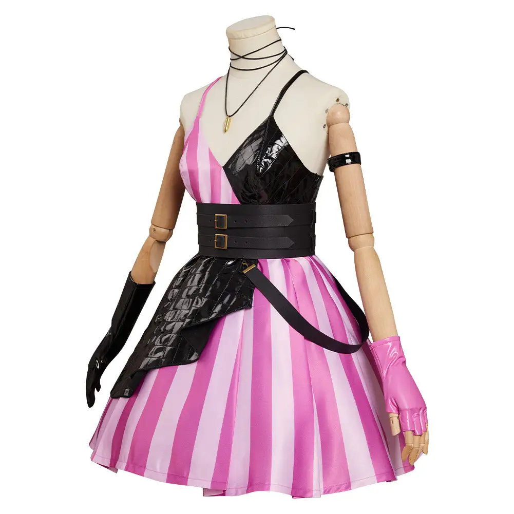 CosplaySky LoL Jinx Original Design Cosplay Costume Goth Lolita Dress Outfits-cossky® - Image 3