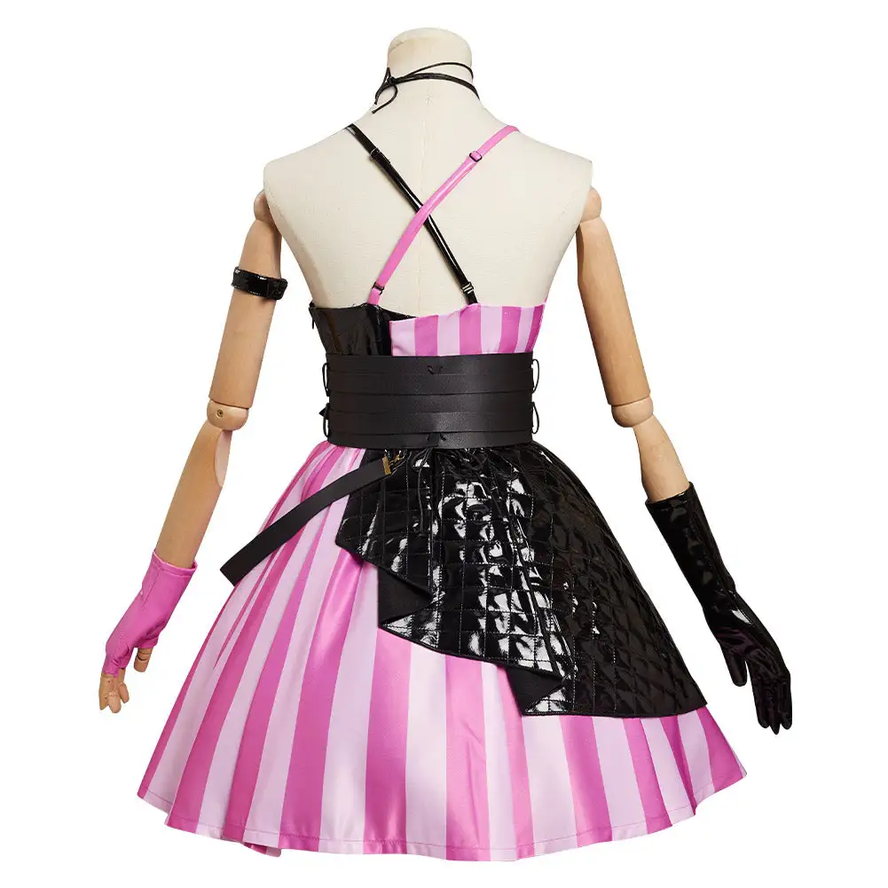 CosplaySky LoL Jinx Original Design Cosplay Costume Goth Lolita Dress Outfits-cossky® - Image 4