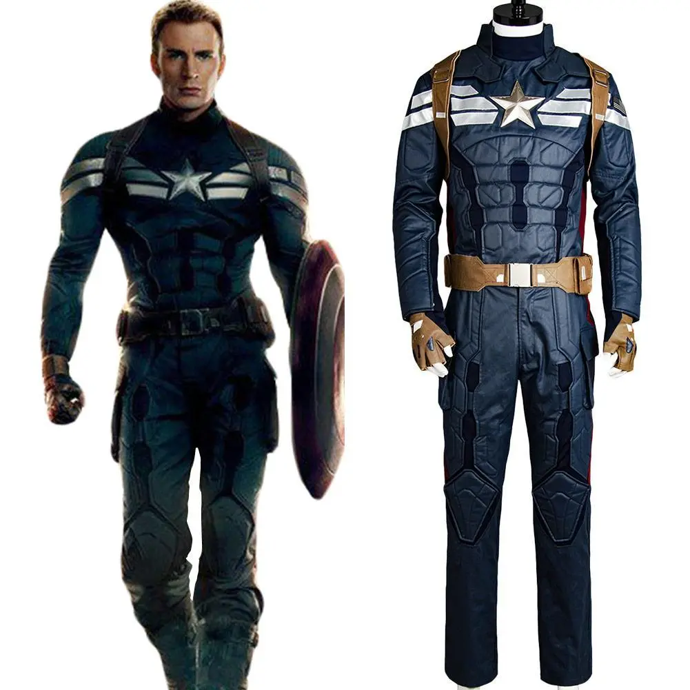 NewCosplay Captain America 2 The Winter Soldier Steve Rogers Uniform Outfit Cosplay Costume - Image 2