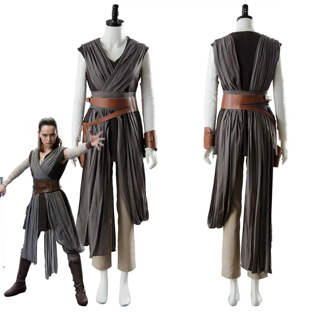 NewCosplay Star Wars 8 The Last Jedi Rey Outfit Ver.2 Cosplay Costume