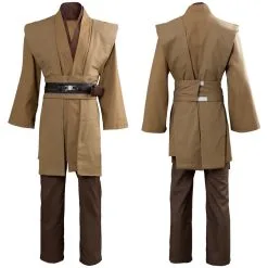 CosplaySky Star Wars Obi Wan Kenobi Jedi Cosplay Costume Brown Version No Cloak