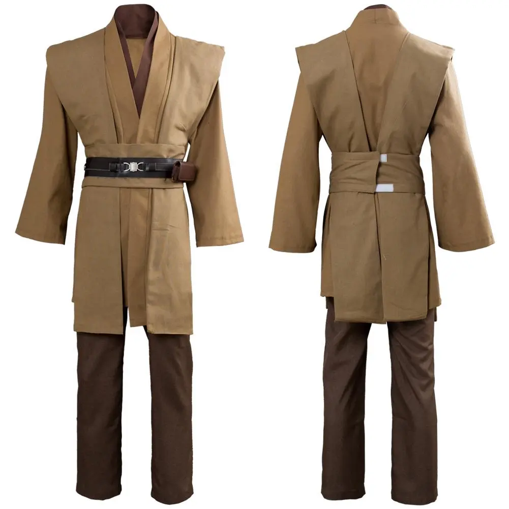 CosplaySky Star Wars Obi Wan Kenobi Jedi Cosplay Costume Brown Version No Cloak