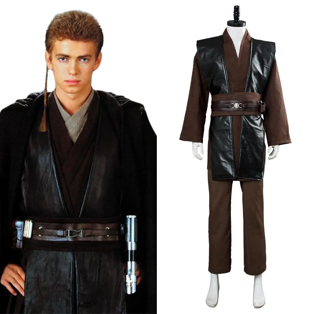 CosplaySky Star Wars Mens Jedi Anakin Skywalker Cosplay Costume Knight Tunic Uniform Brown Vision