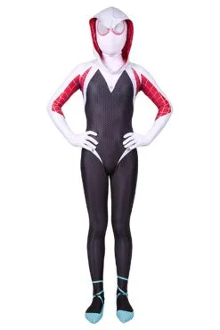 New Cosplaysky Spider-Man: Into The Spider-Verse Spider-Gwen Kids Children Halloween Cosplay Costumes