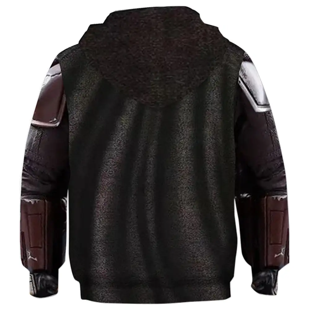 New Cosplaysky Kids Star Wars Hoodie The Mandalorian Cosplay Hooded Pullover Sweatshirt Cosplay Costume - Image 2
