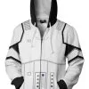 New Cosplaysky Star Wars Hoodie First Order Stoomtrooper Pullover Sweatshirt White