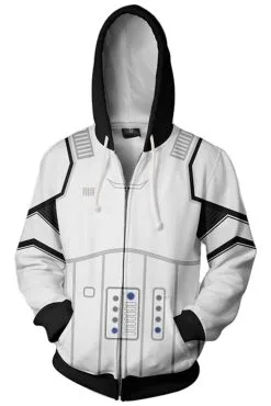 New Cosplaysky Star Wars Hoodie First Order Stoomtrooper Pullover Sweatshirt White