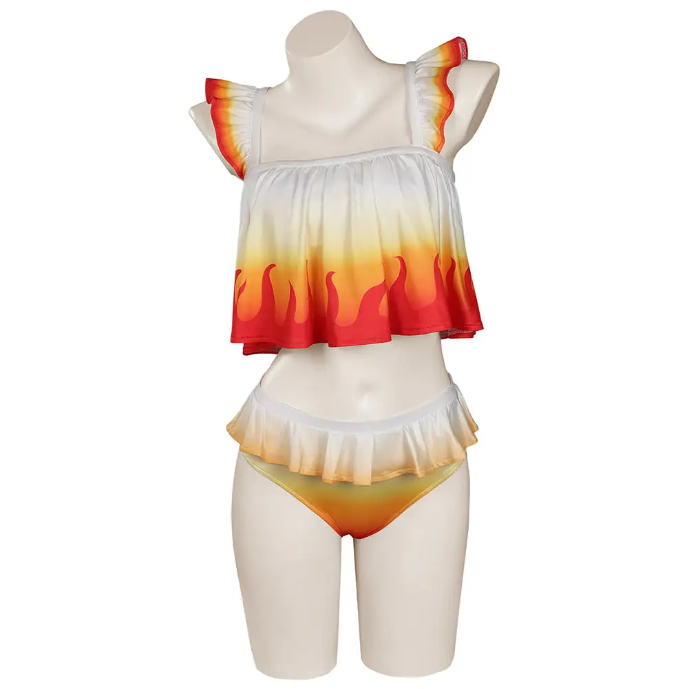NewCosplay Rengoku Kyoujurou Bikni Swimsuit Original Designers Cosplay Costume-Cossky®