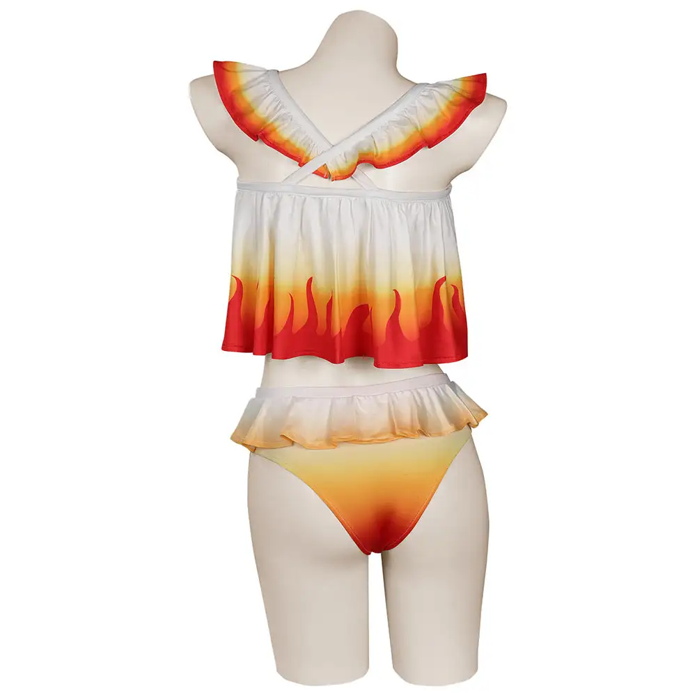 NewCosplay Rengoku Kyoujurou Bikni Swimsuit Original Designers Cosplay Costume-Cossky® - Image 4