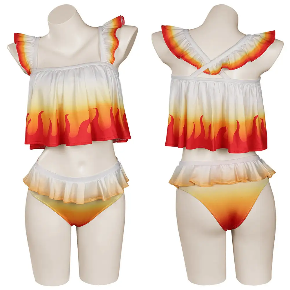 NewCosplay Rengoku Kyoujurou Bikni Swimsuit Original Designers Cosplay Costume-Cossky® - Image 2