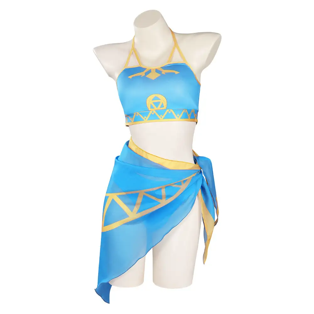 NewCosplay Breath Of The Wild:Princess Zelda - Three-Piece Sexy Swimsuit Cosplay Costume - Image 2