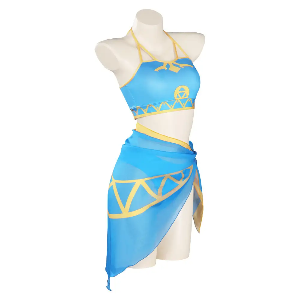 NewCosplay Breath Of The Wild:Princess Zelda - Three-Piece Sexy Swimsuit Cosplay Costume - Image 5