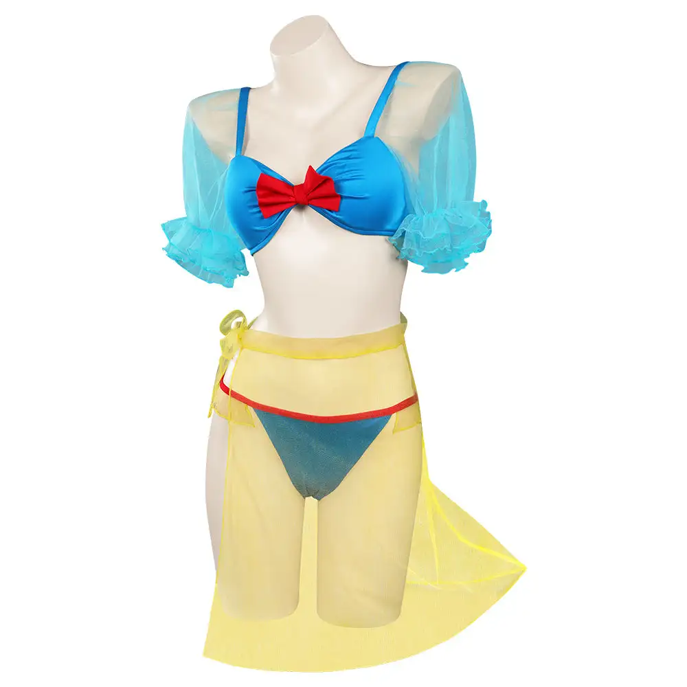 Cosplaygift Snow White Swimsuit Cosplay Costume Three-Piece Swimwear Outfits Halloween Carnival Suit