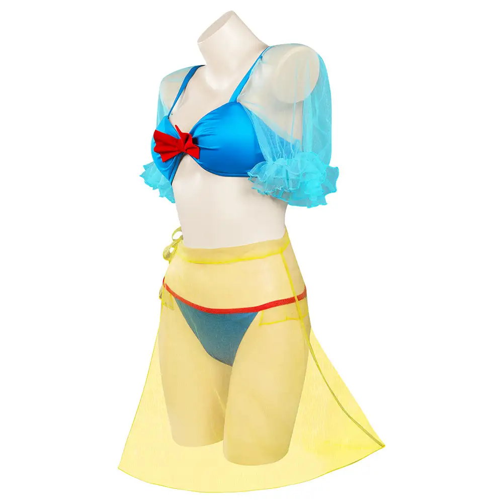 Cosplaygift Snow White Swimsuit Cosplay Costume Three-Piece Swimwear Outfits Halloween Carnival Suit - Image 3