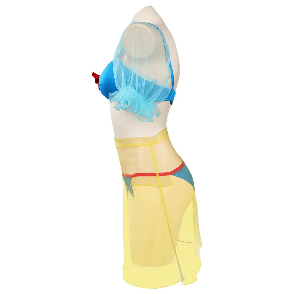 Cosplaygift Snow White Swimsuit Cosplay Costume Three-Piece Swimwear Outfits Halloween Carnival Suit - Image 6