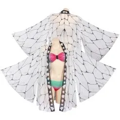 Fansholiday Kochou Shinobu Three-Piece Cloak Swimsuit Cosplay Costume