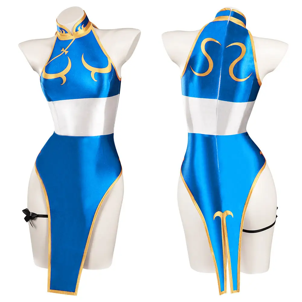 Fandomsky Street Fighter(SF) Chun-Li Original Design Sexy Swimsuit Cosplay Costume Swimwear Outfits - Image 2