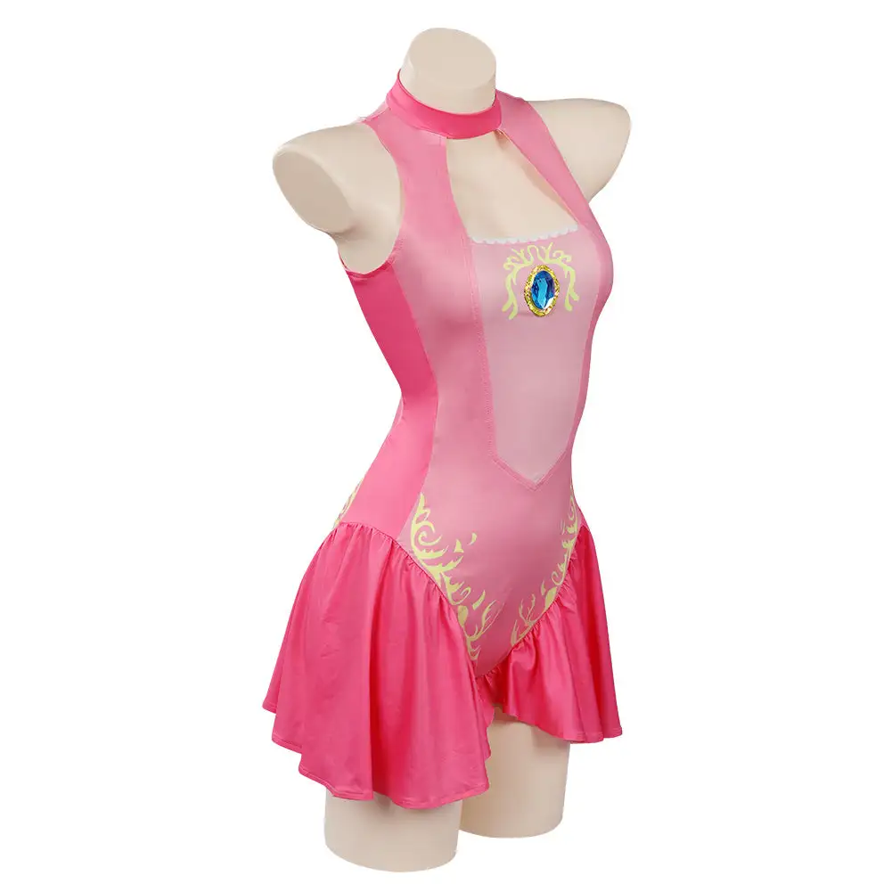 INSWEAR Princess Peach Swimsuit Cosplay Costume Jumpsuit Swimwear Outfits - Image 5
