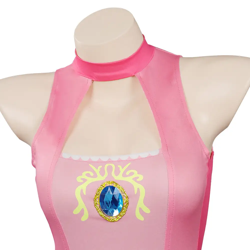 INSWEAR Princess Peach Swimsuit Cosplay Costume Jumpsuit Swimwear Outfits - Image 8