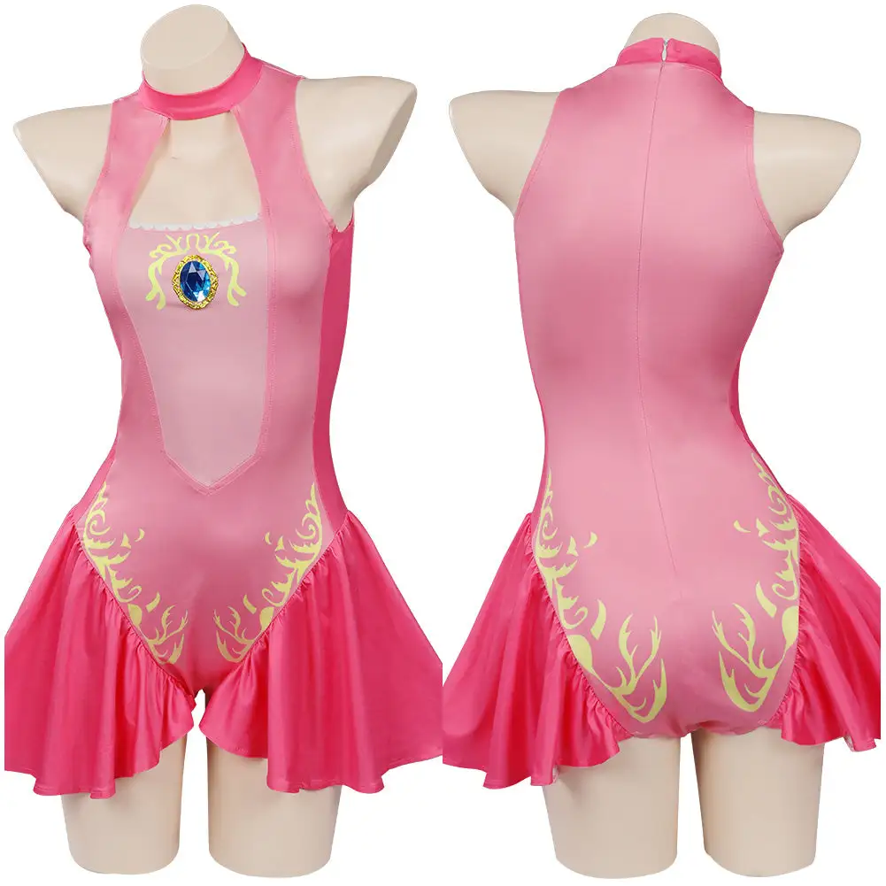 INSWEAR Princess Peach Swimsuit Cosplay Costume Jumpsuit Swimwear Outfits