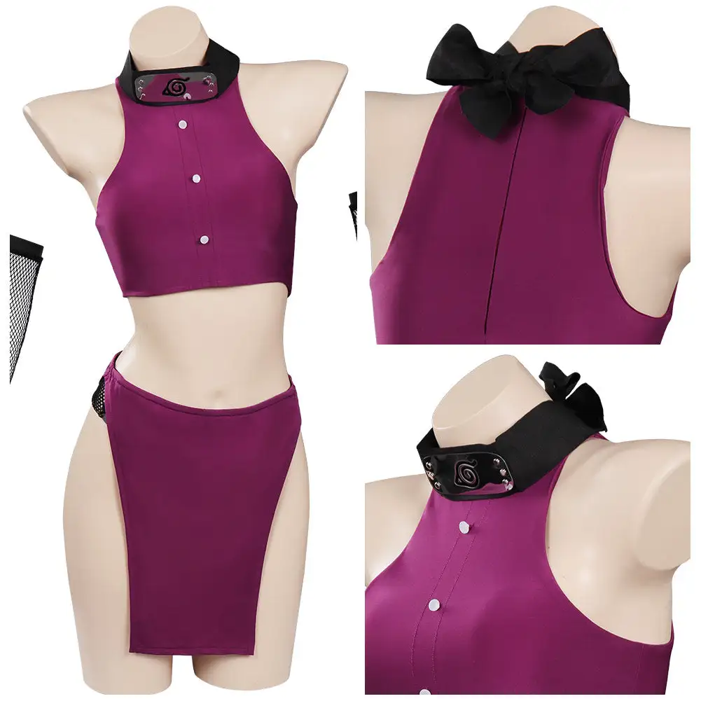 INSWEAR Yamanaka Ino Yamanaka Original Design Swimsuit Cosplay Costume Top Short Headband Outfits - Image 2