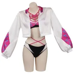 CosplaySky Spider-Man: Across The Spider-Verse Gwen Stacy Cosplay CostumeTop Shorts Cloak Swimsuit Outfits Halloween Carnival Suit