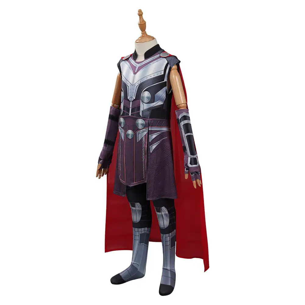 CosplaySky Kids Children Thor: Love And Thunder Thor Cosplay Costume Jumpsuit Cloak Outfits Halloween Carnival Suit - Image 3