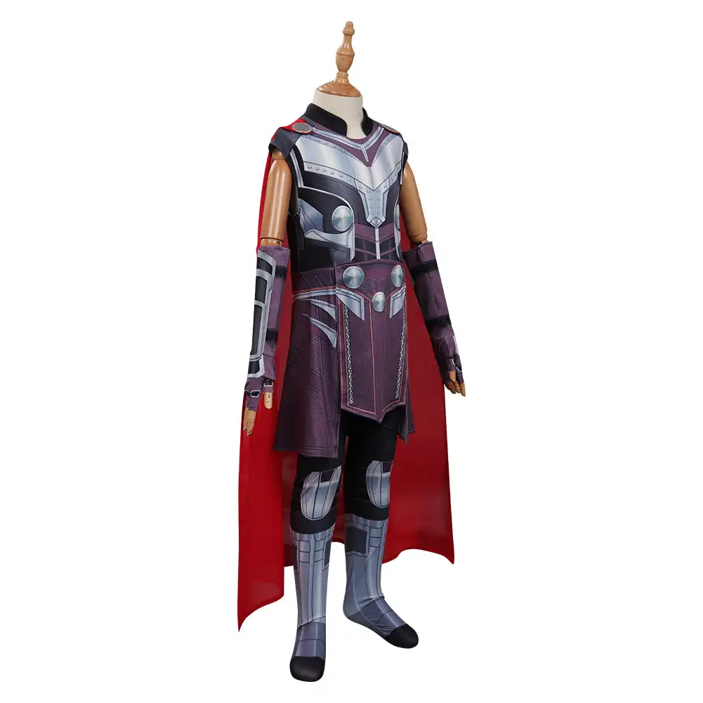 CosplaySky Kids Children Thor: Love And Thunder Thor Cosplay Costume Jumpsuit Cloak Outfits Halloween Carnival Suit - Image 6