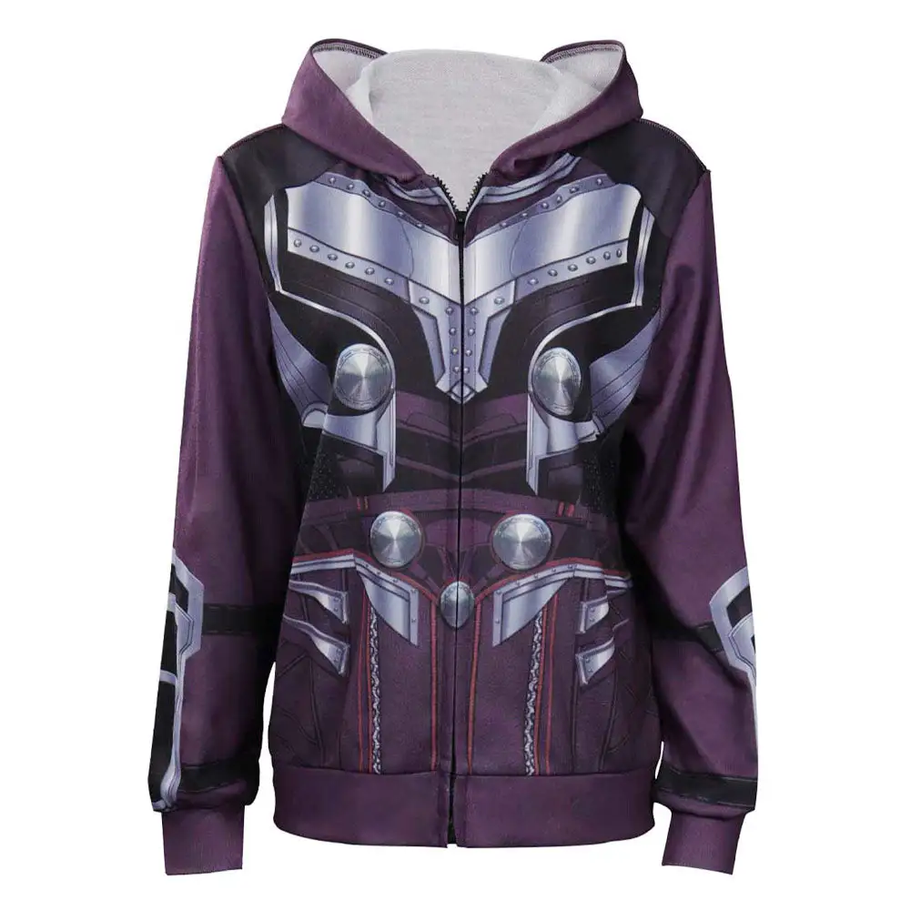 Cossky Thor: Love And Thunder Jane Foster Cosplay Hoodie Zip Up Coat Halloween Carnival Suit