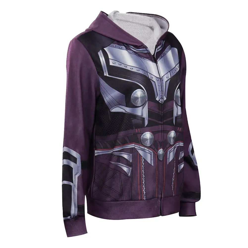 Cossky Thor: Love And Thunder Jane Foster Cosplay Hoodie Zip Up Coat Halloween Carnival Suit - Image 5