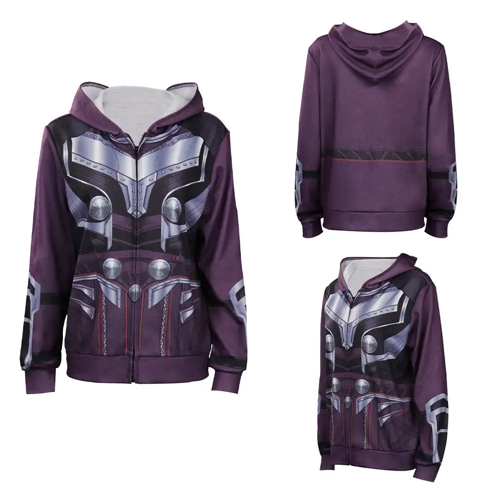 Cossky Thor: Love And Thunder Jane Foster Cosplay Hoodie Zip Up Coat Halloween Carnival Suit - Image 2
