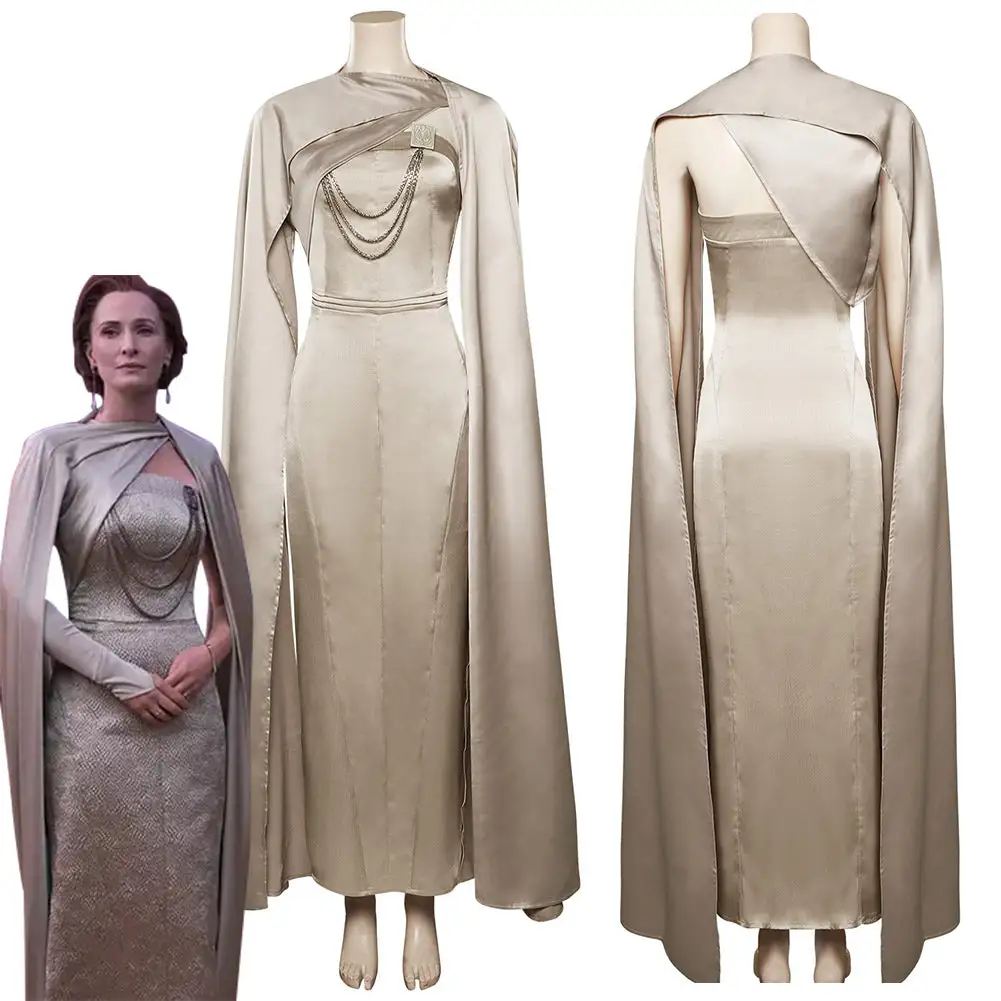 Fansholiday Star Wars Andor Season 1 Mon Mothma Cosplay Costume Cloak Outfits Halloween Carnival Suit