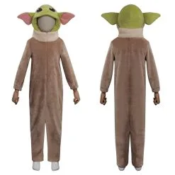 Cossky The Mandalorian Baby Yoda Jumpsuit Sleepwear Cosplay Costume For Kids Children