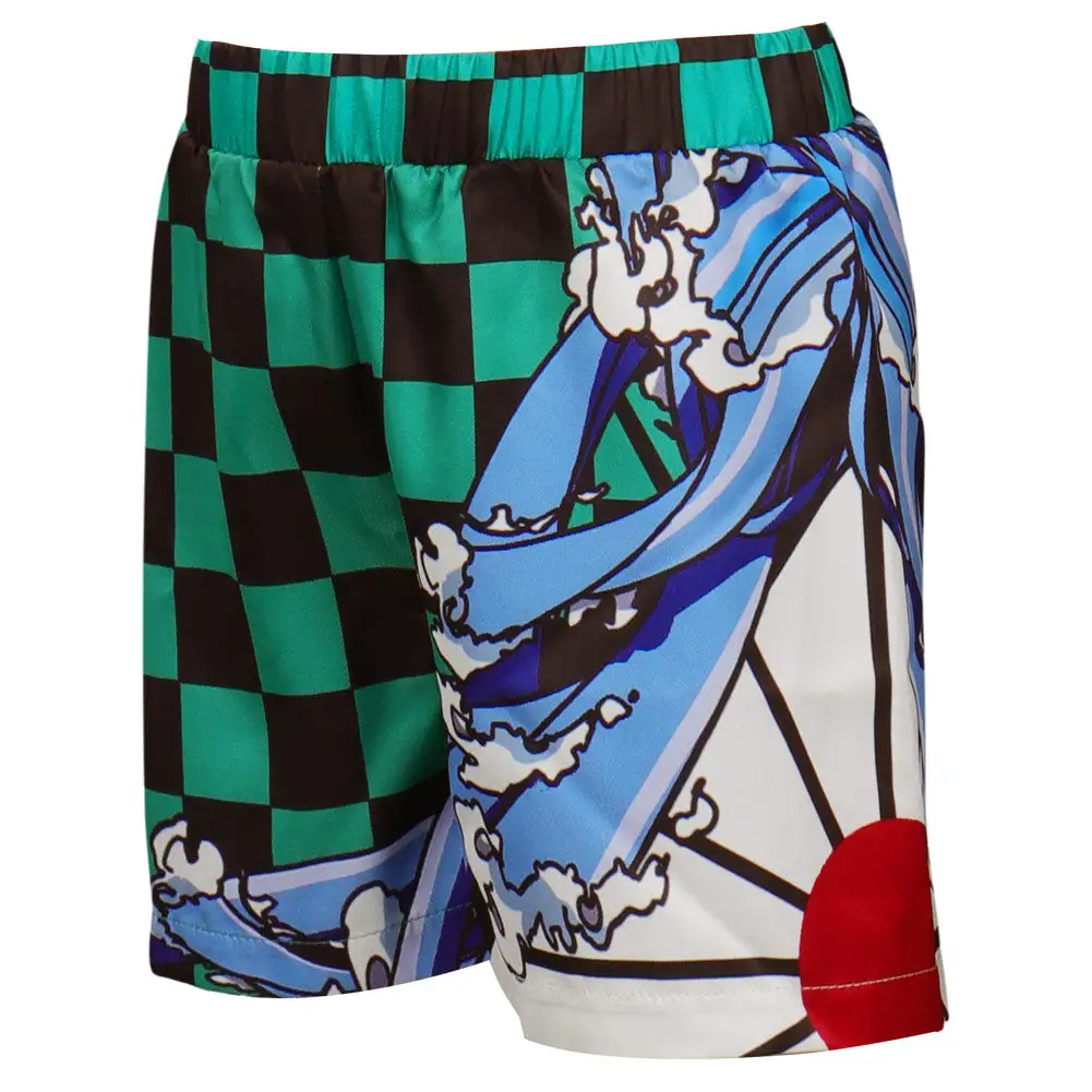 NewCosplay Kids Children Kamado Tanjirou Original Designer Cosplay Costume Beach Shorts Pants-cossky® - Image 3