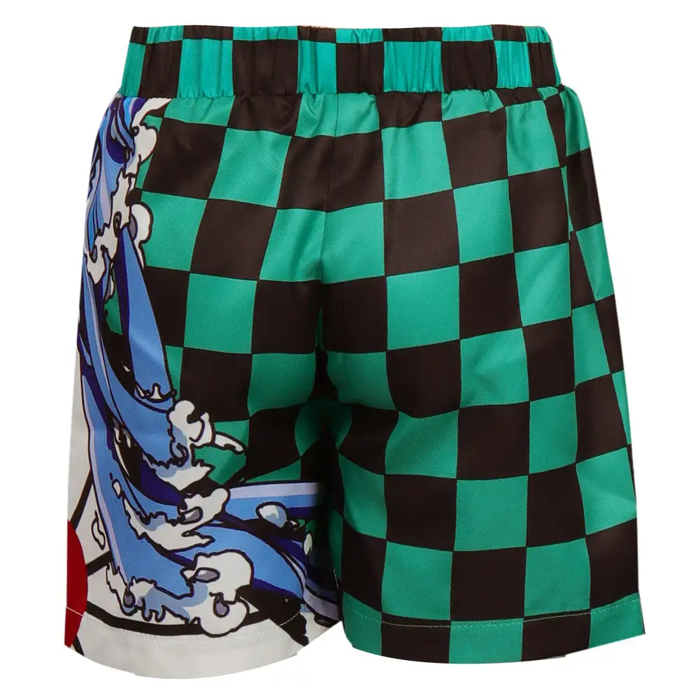 NewCosplay Kids Children Kamado Tanjirou Original Designer Cosplay Costume Beach Shorts Pants-cossky® - Image 4