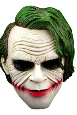 Cossky Joker Helmet Green Hair Clown Mask Halloween Villain Cosplay Props
