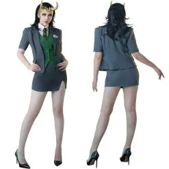 New Cosplaysky Loki 2021 Female Loki Outfit Halloween Original Designers Cosplay Costume