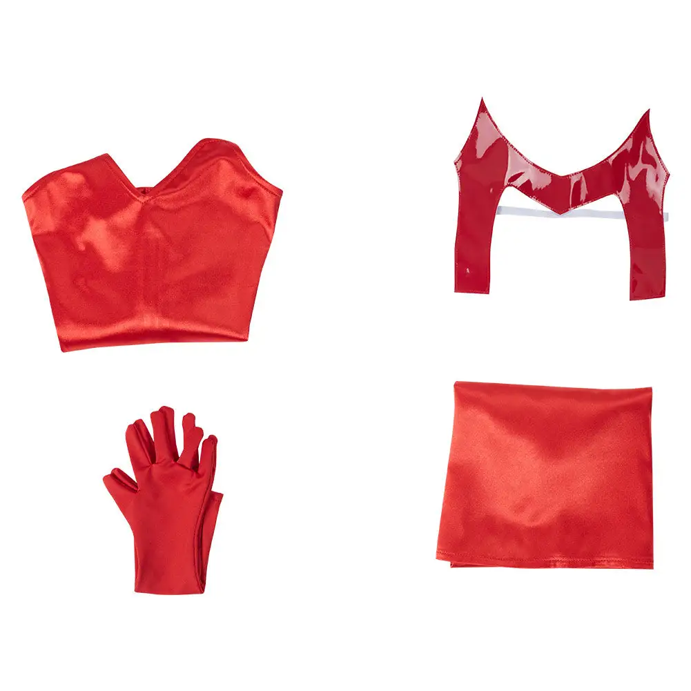 NewCosplay WandaVision Scarlet Witch Wanda Maximoff Costume For Kids Children Cosplay Costume - Image 9