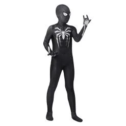 Cossky Kids Children Venom X Spider-Man Miles Morales Cosplay Costume Jumpsuit Outfits Halloween Carnival Suit