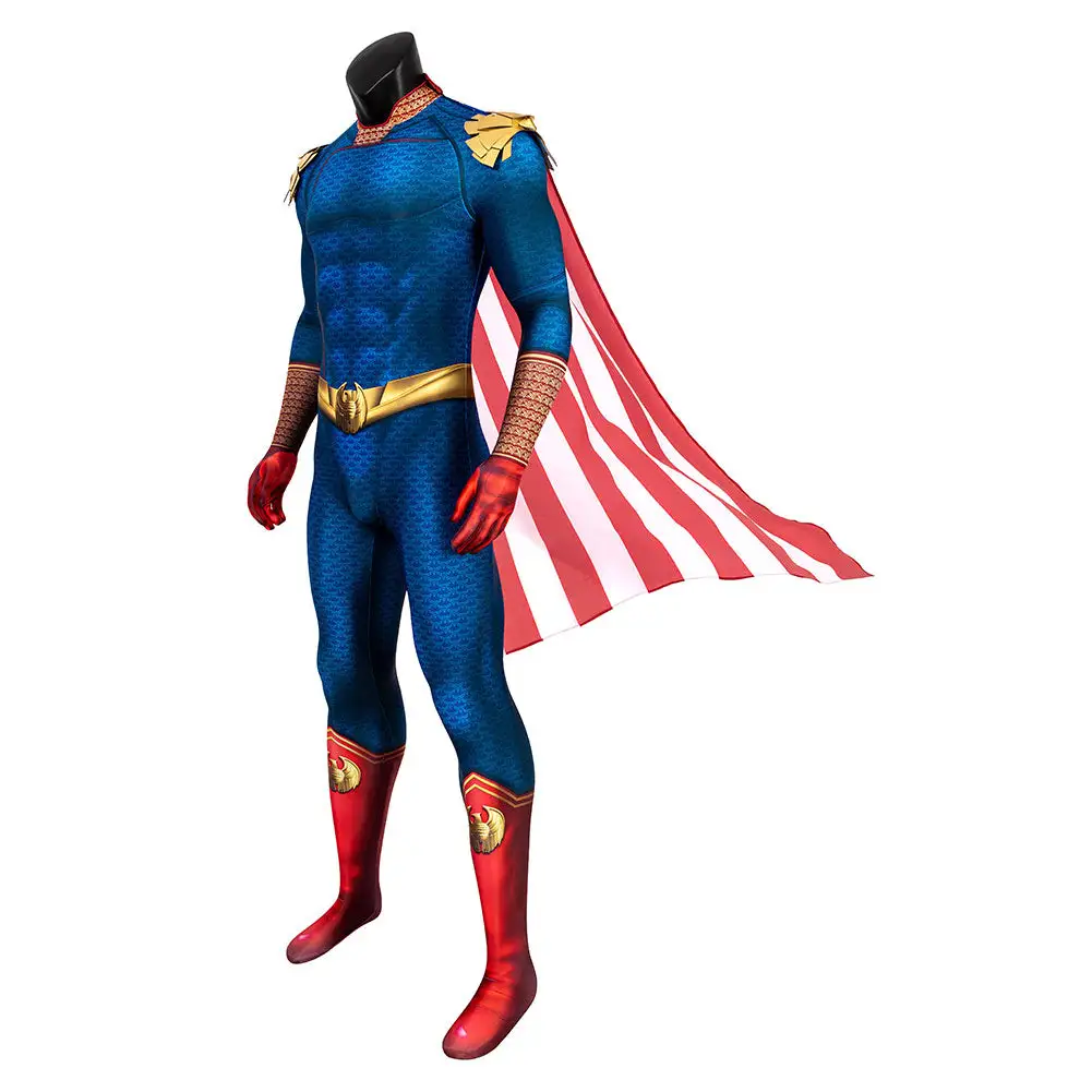 NewCosplay The Boys Homelander Cosplay Costume Jumpsuit Cloak Outfits Halloween Carnival Suit - Image 2