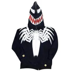 NewCosplay Spiderman Venom Cosplay Hoodie Sweatshirt Zip Up Jacket Coat Cosplay Costume
