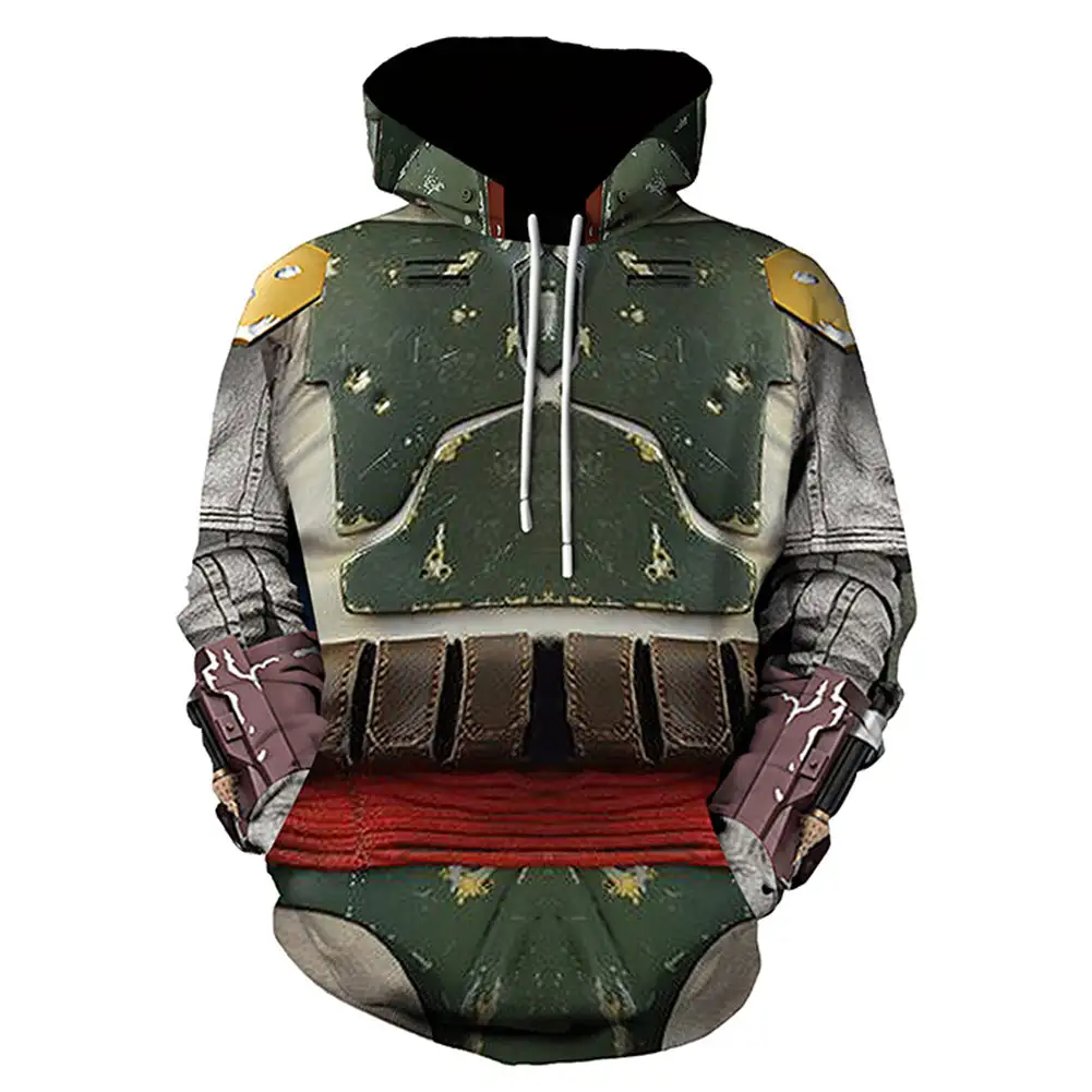 New Cosplaysky Unisex Star Wars Hoodies 3D Print Pullover Sweatshirt Outfit Boba Fett Cosplay Casual Outerwear