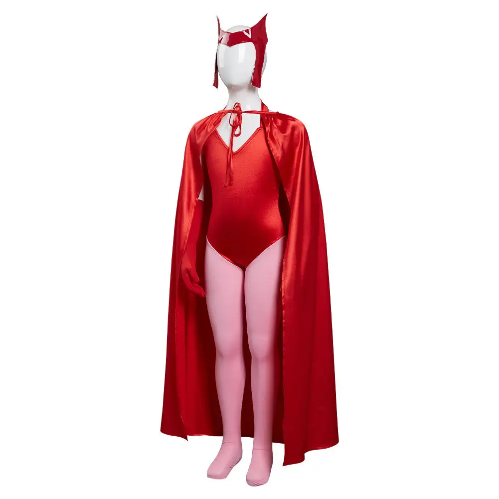 NewCosplay WandaVision Scarlet Witch Wanda Maximoff Costume For Kids Children Cosplay Costume - Image 3