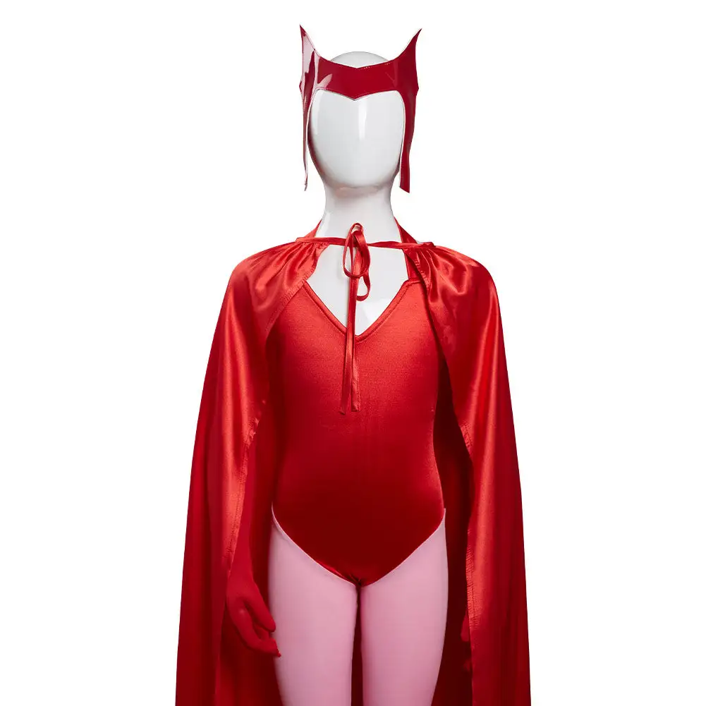 NewCosplay WandaVision Scarlet Witch Wanda Maximoff Costume For Kids Children Cosplay Costume - Image 6