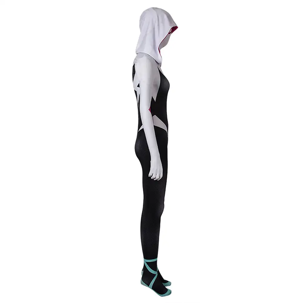 NewCosplay Spider-Man: Into The Spider-Verse Gwen Stacy Jumpsuit Halloween Carnival Suit Cosplay Costume - Image 4