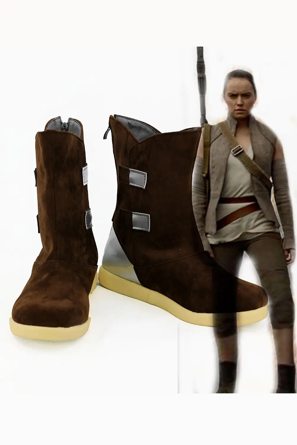 NewCosplay Star Wars 8 The Last Jedi Rey Boots Cosplay Shoes - Image 3