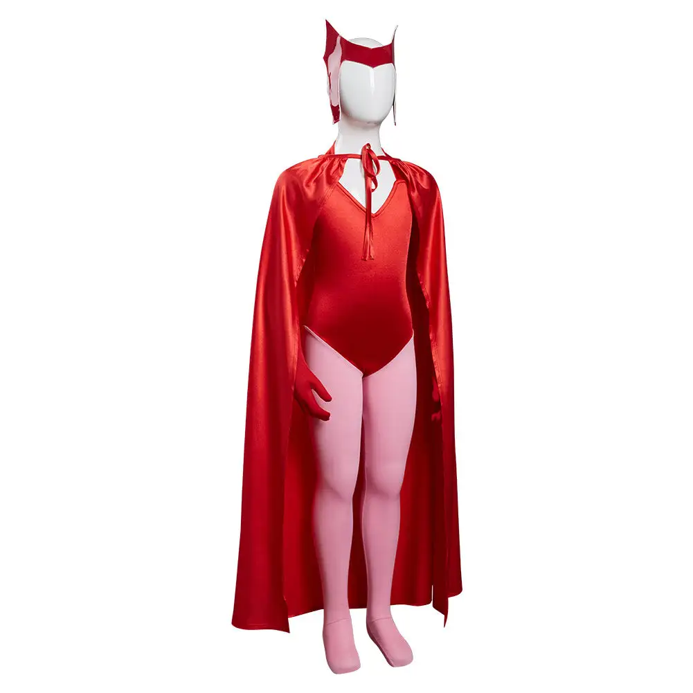 NewCosplay WandaVision Scarlet Witch Wanda Maximoff Costume For Kids Children Cosplay Costume - Image 5